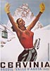 An old poster advertising Cervinia still captures the exhilaration of skiing into Italy