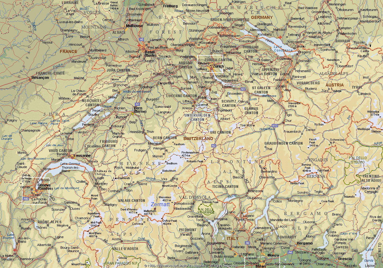 karta austrije ŠVICARSKA Karta Švicarske – Autokarta – Zemljovid | Gorila karta austrije