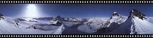 Click for a panoramic 360 degree view from the Klein Matterhorn